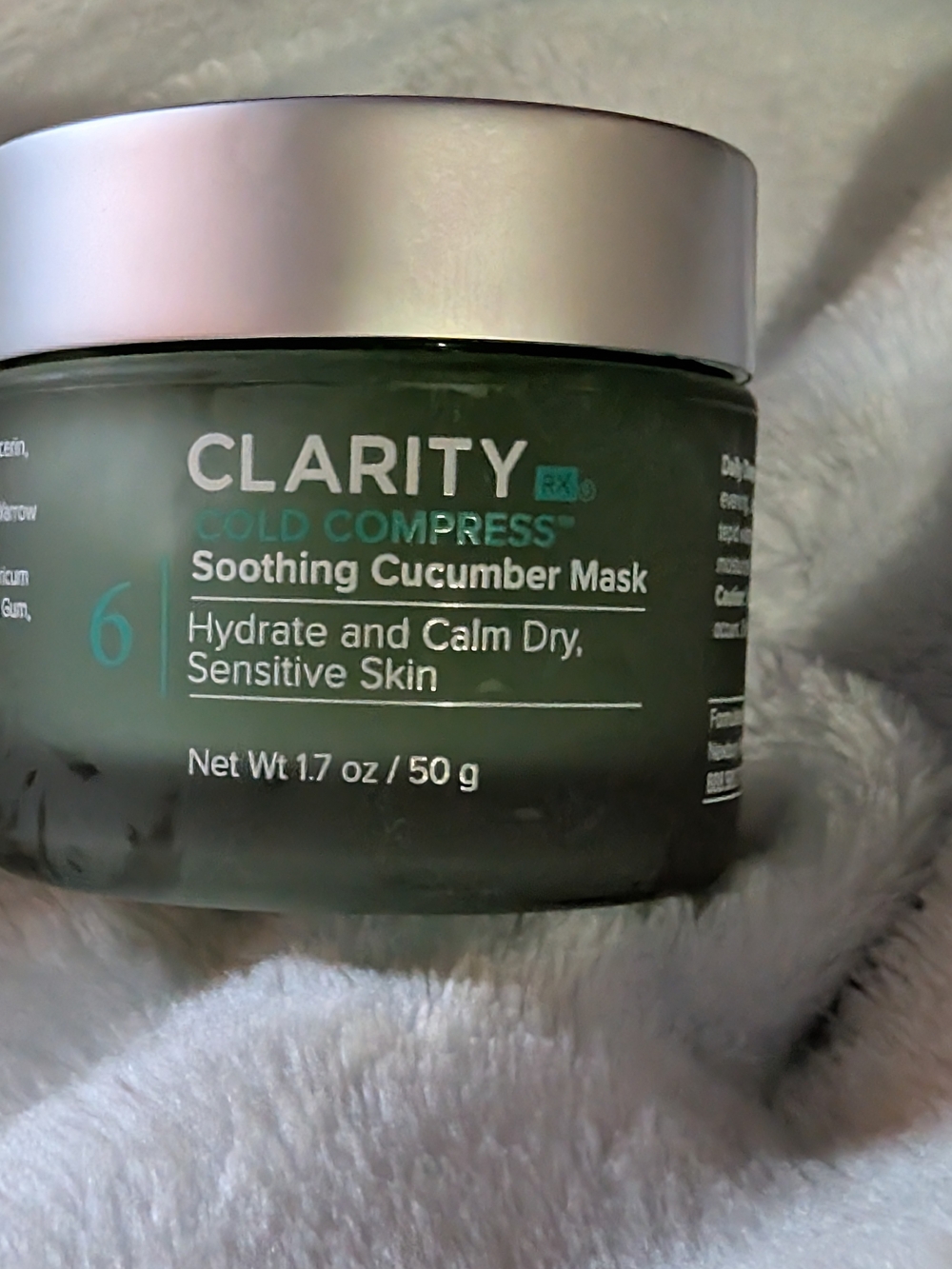 ClarityRx Cold Compress Soothing Cucumber Mask (1.7 oz / 50 g)